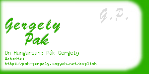 gergely pak business card